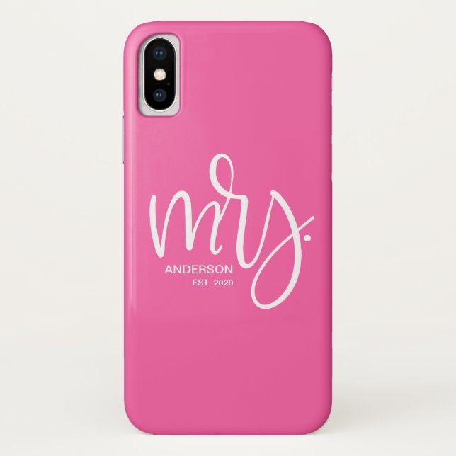 Established Year Newlywed Personalised Mrs Case-Mate iPhone Case (Back)