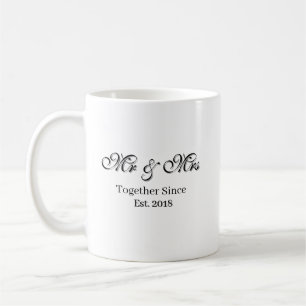 Established Year Personalised Couple Design Coffee Mug