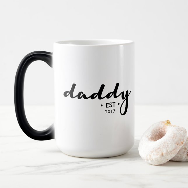 Established, Year Personalised Daddy Magic Mug (With Donut)