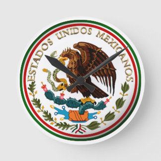 Estados Unidos Mexicanos (Eagle from Mexican Flag) Round Clock