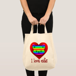 Estampa Animal - I Love Cats - Bolsa Tote Bag
