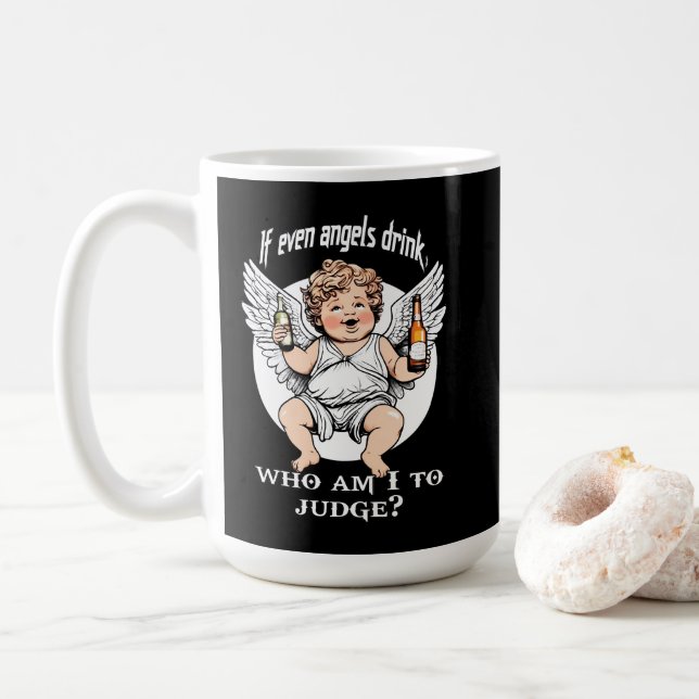 Estampa Anjo - Funny Guardian Angel – Caneca Coffee Mug (With Donut)