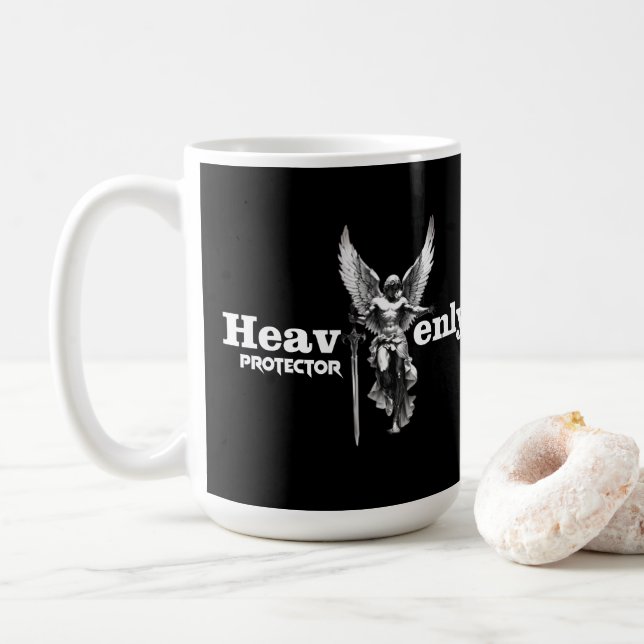 Estampa Anjo - Heavenly Protector - Caneca Coffee Mug (With Donut)