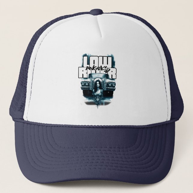 Estampa Carro - Low Rider Angels - Bone Trucker Hat (Front)