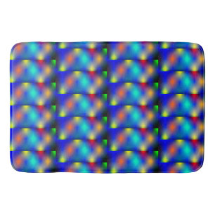 Estampa colorida, 'escama quadrada'. bath mat