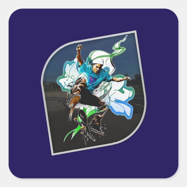 Estampa Esporte - Urban Skater - Adesivo Square Sticker (Front)