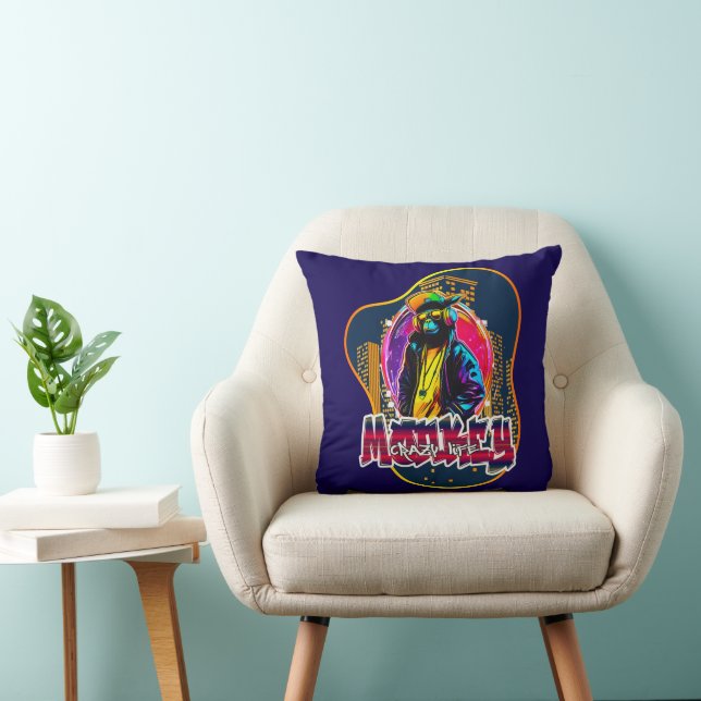 Estampa Graffiti Art Monkey Rap Hip Hop - Almofada Cushion (Chair)