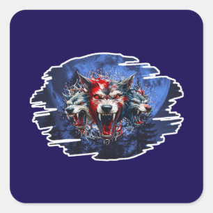 Estampa Graffiti - Cerberus Wolves - Adesivo Square Sticker