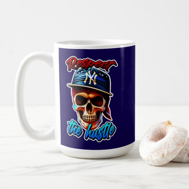 Estampa Hip Hop - Respect the Hustle - Caneca Coffee Mug (With Donut)