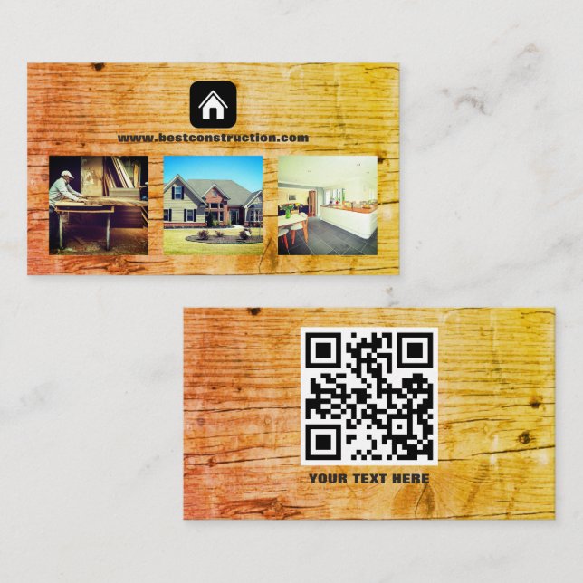 estate agent woodwork construction furniture  business card (Front/Back)