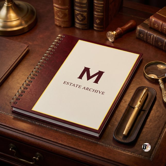 Estate Archive Classic Monogram Burgundy Notebook (#OrderNow)