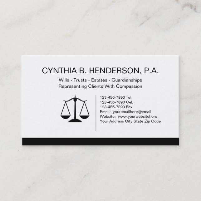 Estate Attorney Business Cards (Front)