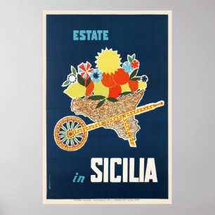 Estate in Sicilia, Travel Poster