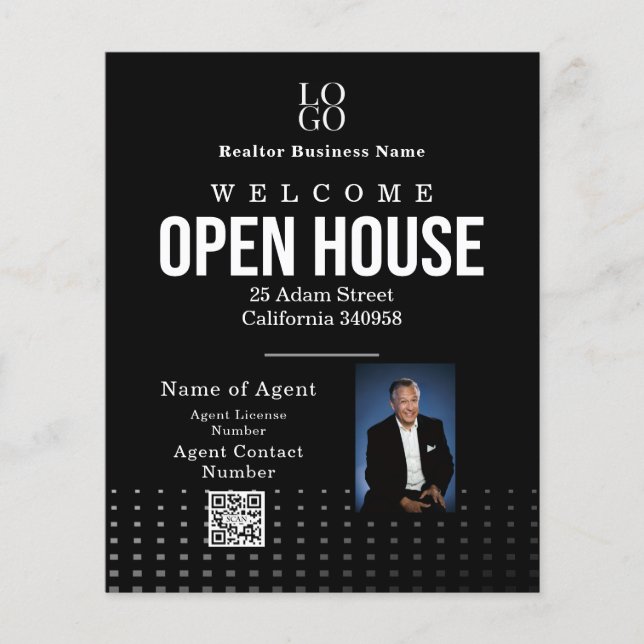 Estate Open House Logo Photo Black Flyer (Front)