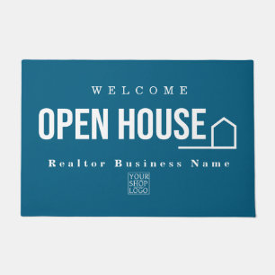 Estate Open House Modern Chic Blue Doormat