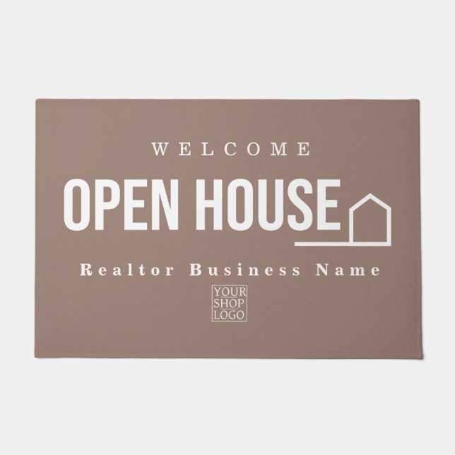 Estate Open House Modern Chic Light Brown Doormat (Front)