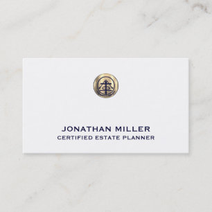 Estate Planner Business Card White and Gold