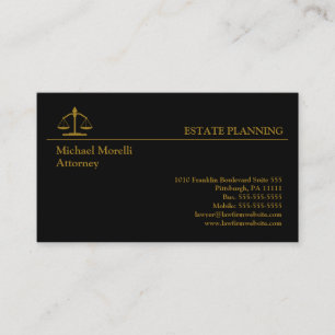 Estate Planning - Black Gold Business Card