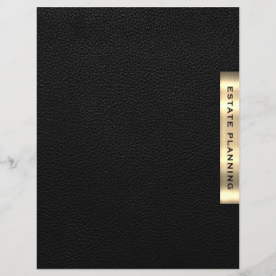 Estate Planning Black Gold Leather Print Divider