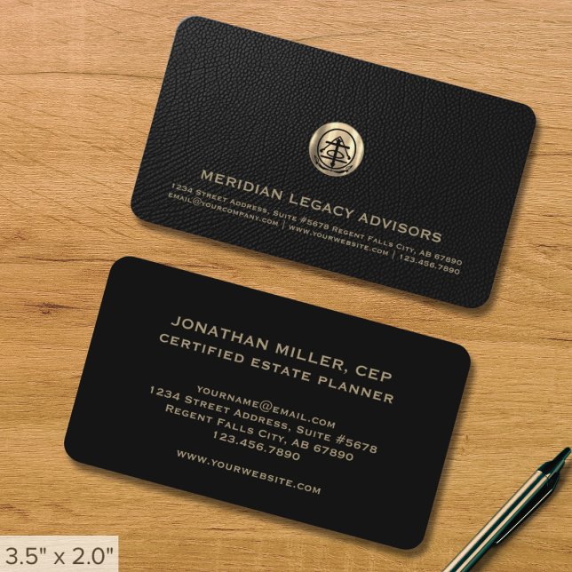 Estate Planning Business Cards Black and Gold (Creator Uploaded)