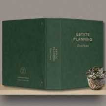 Estate Planning Client Name Logo Green Leather 