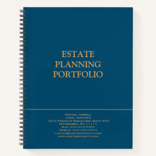 Estate Planning Portfolio - Blue Gold Notebook