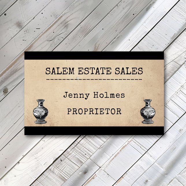 Estate Sale Business Antique Vase Business Card (Creator Uploaded)
