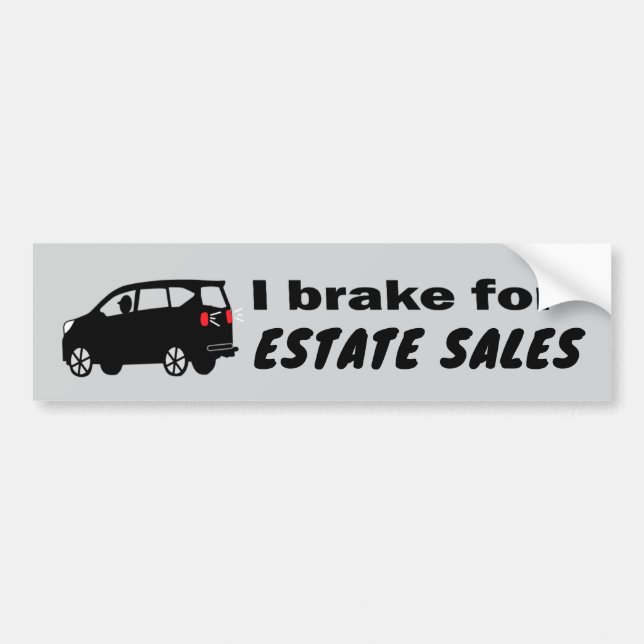 Estate Sales Fun Cool Pick a Colour Bumper Sticker (Front)