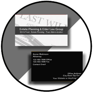 Estate Will And Trust Attorney Business Card