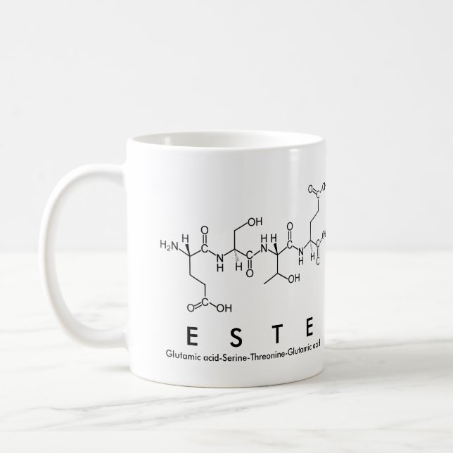 Este peptide name mug (Left)