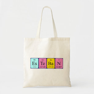 Esteban periodic table name tote bag