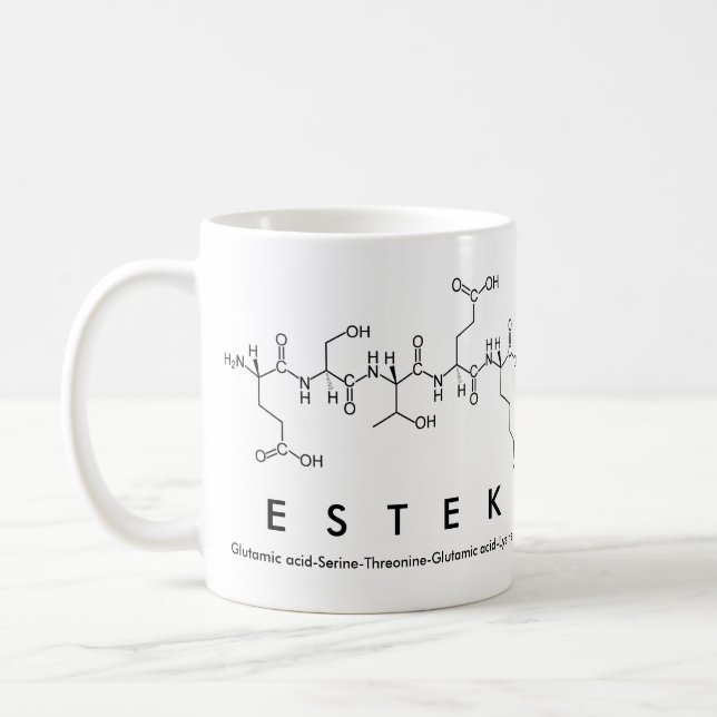 Estek peptide name mug (Left)