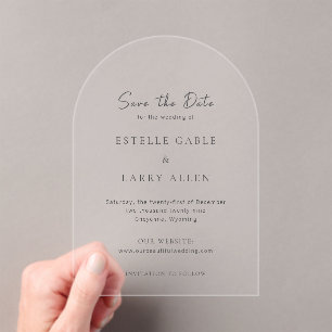 Estelle Elegant Wedding Save the Date Acrylic Invitations