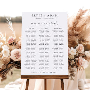 Estelle Minimal 3 Banquet Table Seating Poster