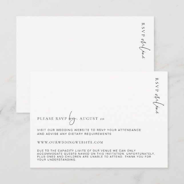 Estelle Minimalist RSVP Enclosure Card (Front/Back)