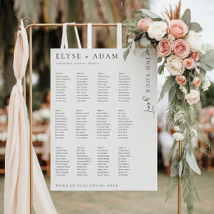 Estelle Modern Minimal 12 Table Seating Poster