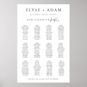 Estelle Modern Minimal 12 Table Seating Poster