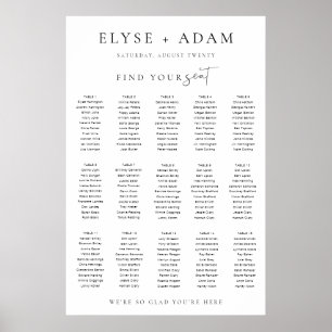 Estelle Modern Minimal 15 Table Seating Poster