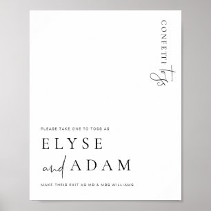 Estelle Modern Minimal Confetti Toss Sign