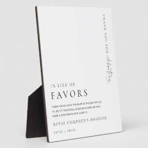 Estelle Modern Minimal In Lieu Of Favours Sign Plaque