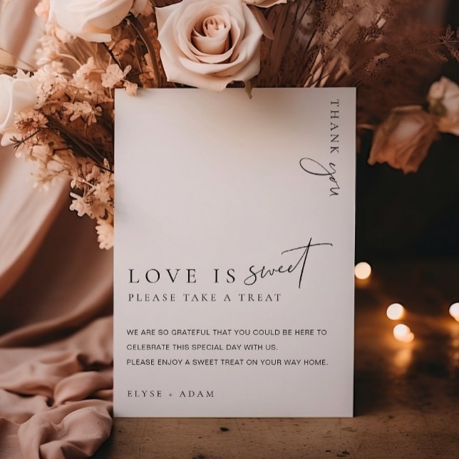 Estelle Modern Minimal Love Is Sweet Favors Sign (Estelle Love Is Sweet Sign )