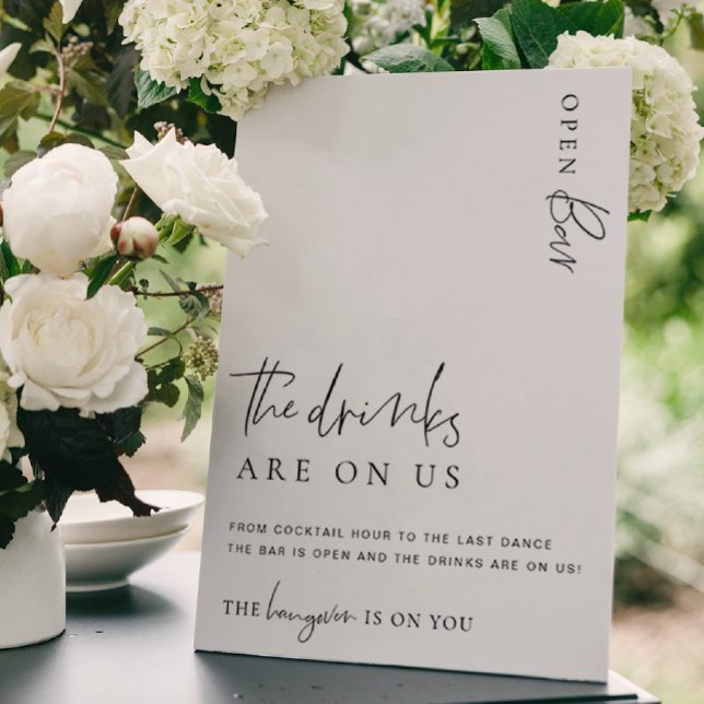 Estelle Modern Minimal Open Bar Menu Sign (Estelle Open Bar Sign )