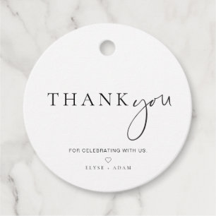Estelle Modern Minimal Thank You Favour Round Tag