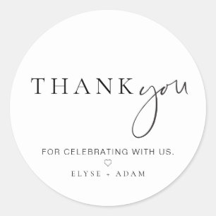 Estelle Modern Minimalist Thank You Favour Sticker