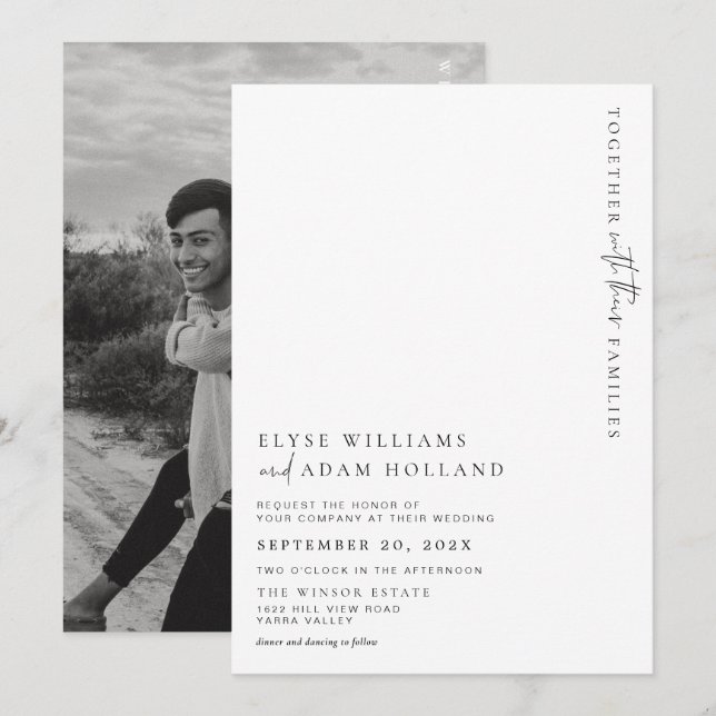 Estelle Modern Minimalist Wedding Invitation (Front/Back)