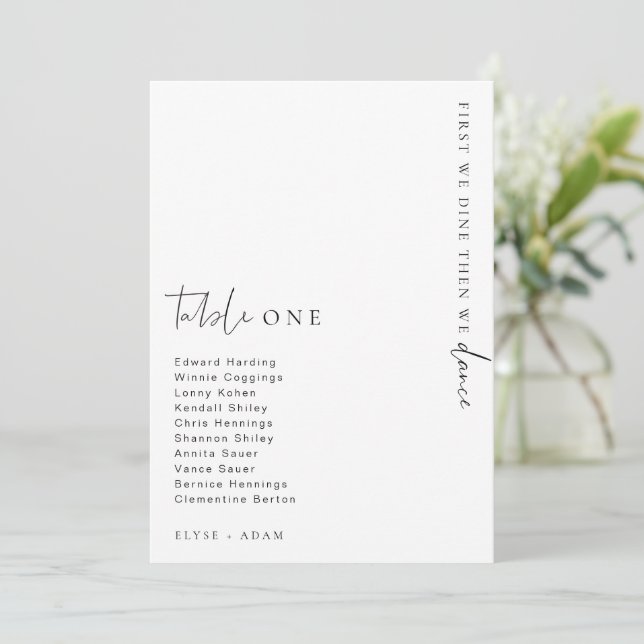 Estelle Modern Minimalist Wedding Table Number (Standing Front)
