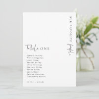 Estelle Modern Minimalist Wedding Table Number