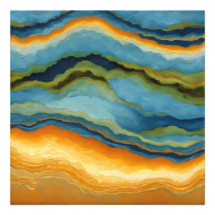 "Estepona" Horizontal Fractured Layers Photo Print
