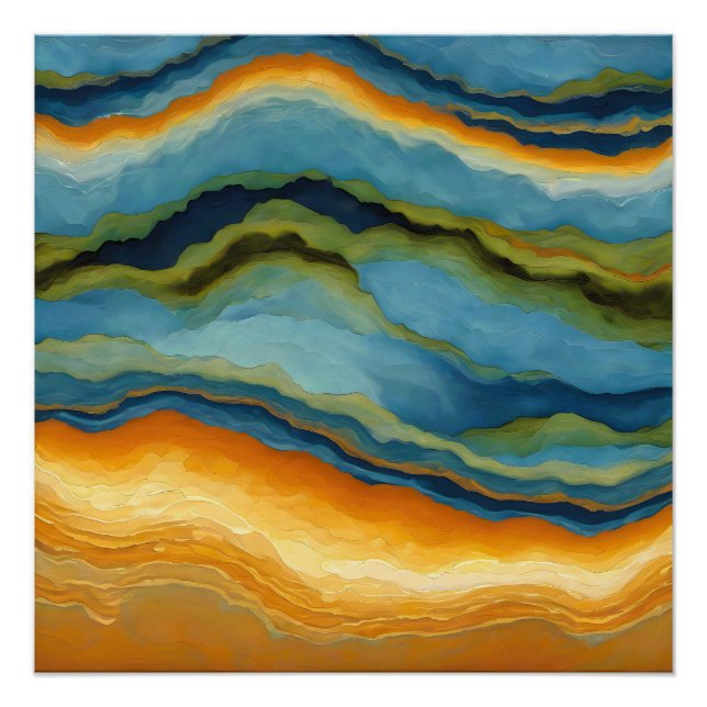 "Estepona" Horizontal Fractured Layers  Poster (Front)