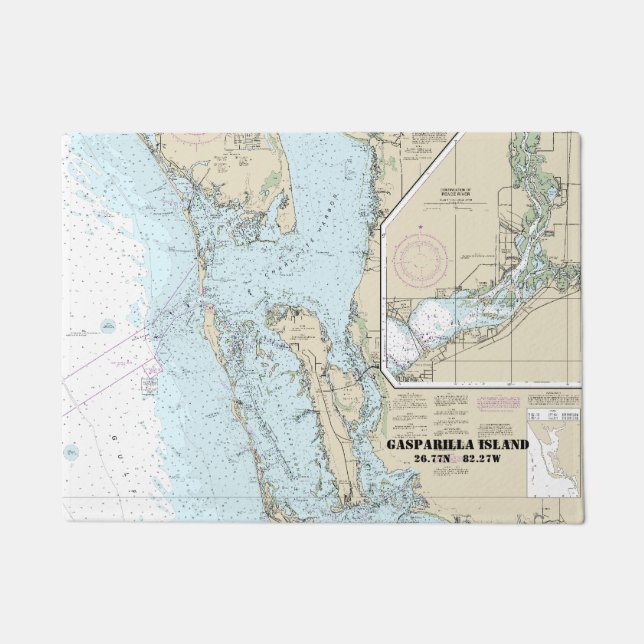 Estero Bay to Lemon Bay Nautical Chart 11426 Doorm Doormat (Front)